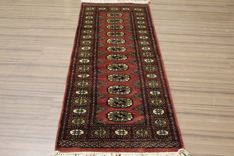 Bokhara Red Runner Hand Knotted 21 X 63 Area Rug 155-109549 Image 2