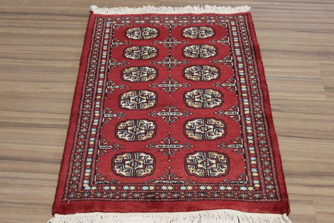 Bokhara Red Hand Knotted 21 X 31 Area Rug 155-109555 Image 1