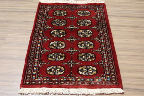 Bokhara Red Hand Knotted 21 X 31 Area Rug 155-109555 Image 2