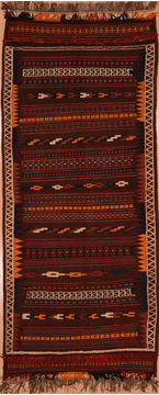 Afghan Kilim Red Runner 10 to 12 ft Wool Carpet 109572