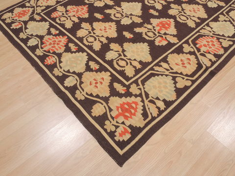 Kilim Brown Flat Woven 68 X 100 Area Rug 100-109575 Image 11