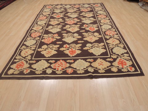 Kilim Brown Flat Woven 68 X 100 Area Rug 100-109575 Image 1