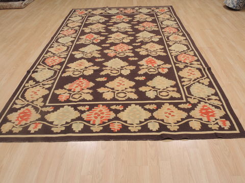 Kilim Brown Flat Woven 68 X 100 Area Rug 100-109575 Image 4