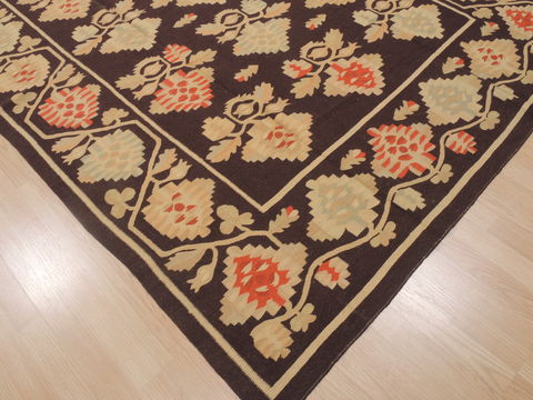 Kilim Brown Flat Woven 68 X 100 Area Rug 100-109575 Image 9