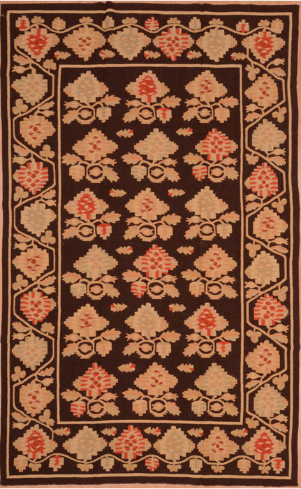 Kilim Brown Flat Woven 68 X 100 Area Rug 100-109575 Image 0