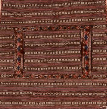 Kilim Brown Square Flat Woven 3'8" X 4'0"  Area Rug 100-109578