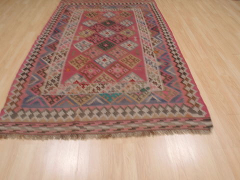Kilim Purple Flat Woven 51 X 77 Area Rug 100-109589 Image 4