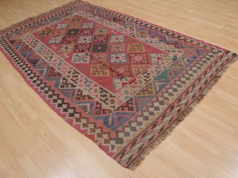 Kilim Purple Flat Woven 51 X 77 Area Rug 100-109589 Image 6