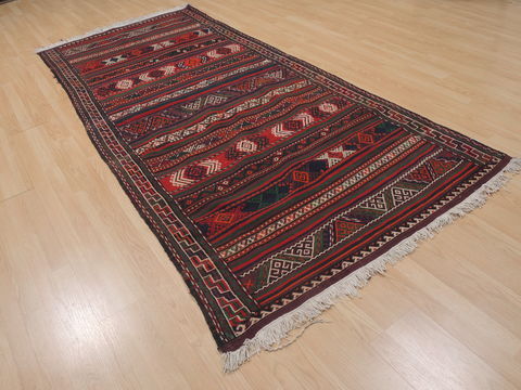Kilim Red Runner Flat Woven 42 X 94 Area Rug 100-109592 Image 2