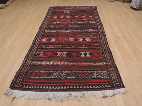 Kilim Red Runner Flat Woven 42 X 94 Area Rug 100-109592 Image 3