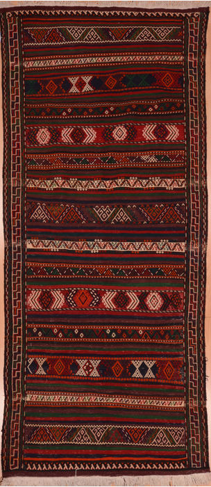 Kilim Red Runner Flat Woven 42 X 94 Area Rug 100-109592 Image 0