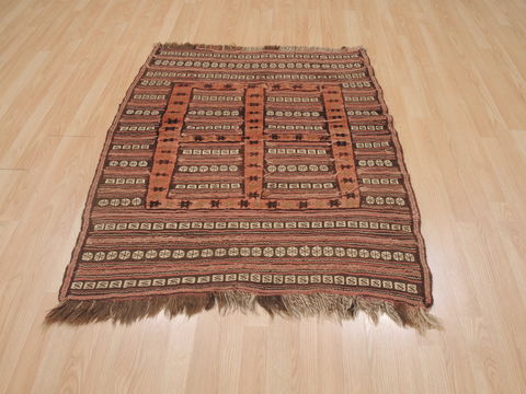Kilim Brown Flat Woven 37 X 47 Area Rug 100-109602 Image 1