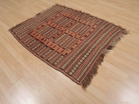Kilim Brown Flat Woven 37 X 47 Area Rug 100-109602 Image 3