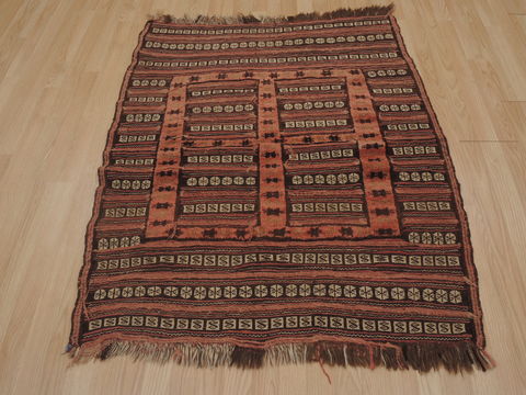 Kilim Brown Flat Woven 37 X 47 Area Rug 100-109602 Image 5