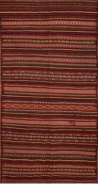 Kilim Red Runner Flat Woven 5'2" X 10'2"  Area Rug 100-109606