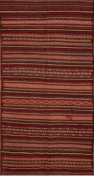 Kilim Red Runner Flat Woven 5'2" X 10'2"  Area Rug 100-109606