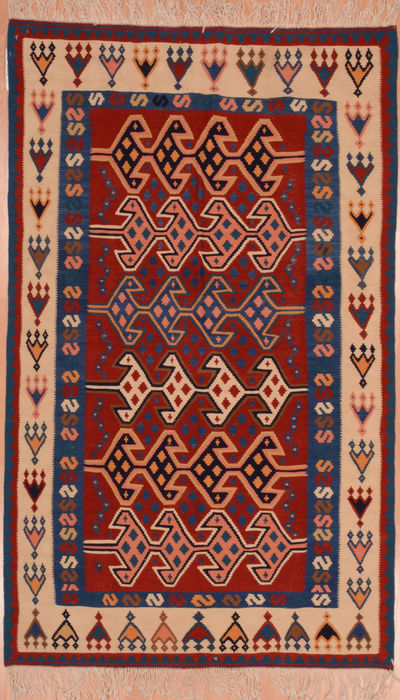 Kilim Red Flat Woven 40 X 68 Area Rug 100-109613 Image 0