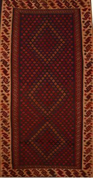 Kilim Red Runner Flat Woven 5'5" X 9'7"  Area Rug 100-109614