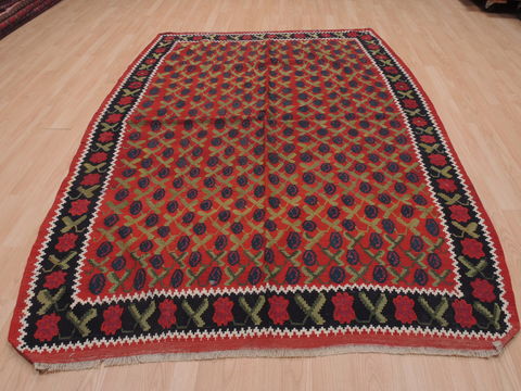 Kilim Red Flat Woven 61 X 89 Area Rug 100-109616 Image 1