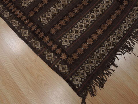 Kilim Brown Runner Flat Woven 49 X 61 Area Rug 100-109617 Image 4