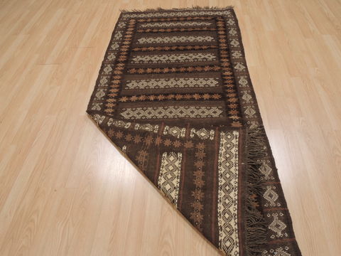 Kilim Brown Runner Flat Woven 49 X 61 Area Rug 100-109617 Image 5