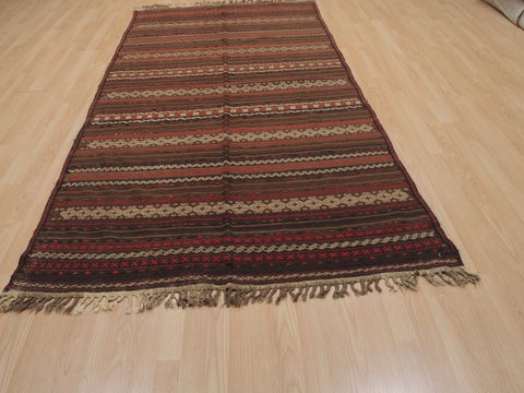 Kilim Brown Flat Woven 47 X 90 Area Rug 100-109618 Image 1