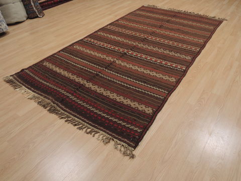 Kilim Brown Flat Woven 47 X 90 Area Rug 100-109618 Image 2