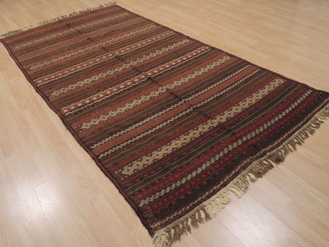 Kilim Brown Flat Woven 47 X 90 Area Rug 100-109618 Image 3