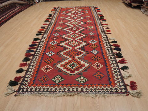 Kilim Red Runner Flat Woven 46 X 134 Area Rug 100-109620 Image 1