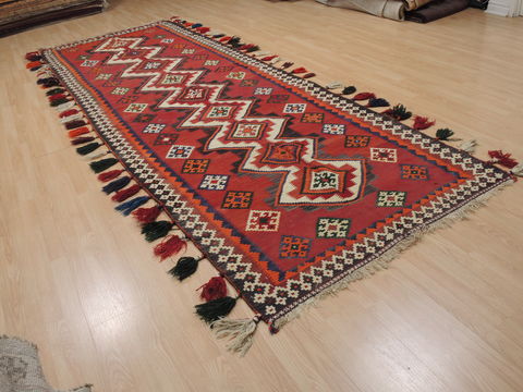 Kilim Red Runner Flat Woven 46 X 134 Area Rug 100-109620 Image 3
