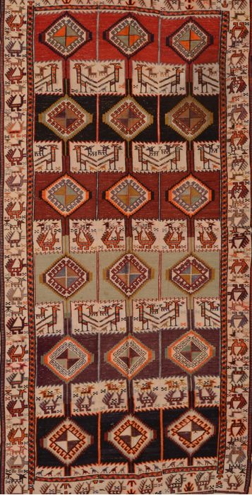 Kilim Red Runner Flat Woven 48 X 99 Area Rug 100-109632 Image 0