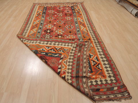 Kilim Orange Runner Flat Woven 410 X 102 Area Rug 100-109635 Image 4