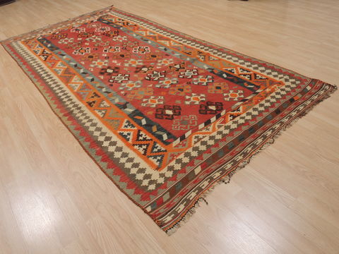 Kilim Orange Runner Flat Woven 410 X 102 Area Rug 100-109635 Image 8