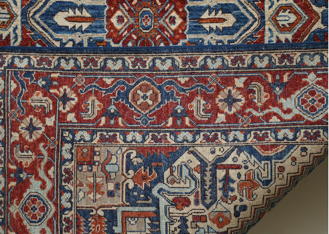 Heriz Blue Hand Knotted 60 X 98 Area Rug 700-109653 Image 2