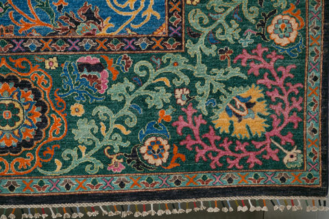 Chobi Blue Hand Knotted 610 X 99 Area Rug 700-109659 Image 1