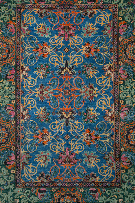 Chobi Blue Hand Knotted 610 X 99 Area Rug 700-109659 Image 2