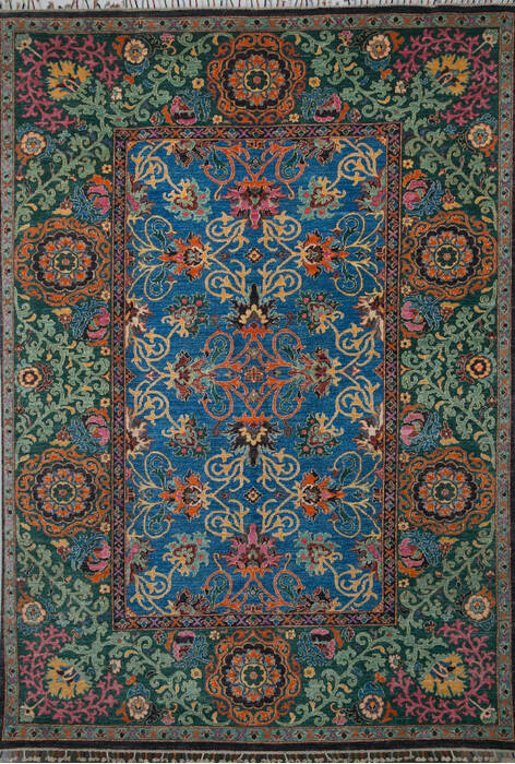 Chobi Blue Hand Knotted 610 X 99 Area Rug 700-109659 Image 0