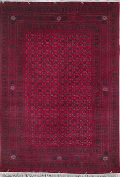Afghan Bokhara Red Rectangle 6x9 ft Wool Carpet 109660