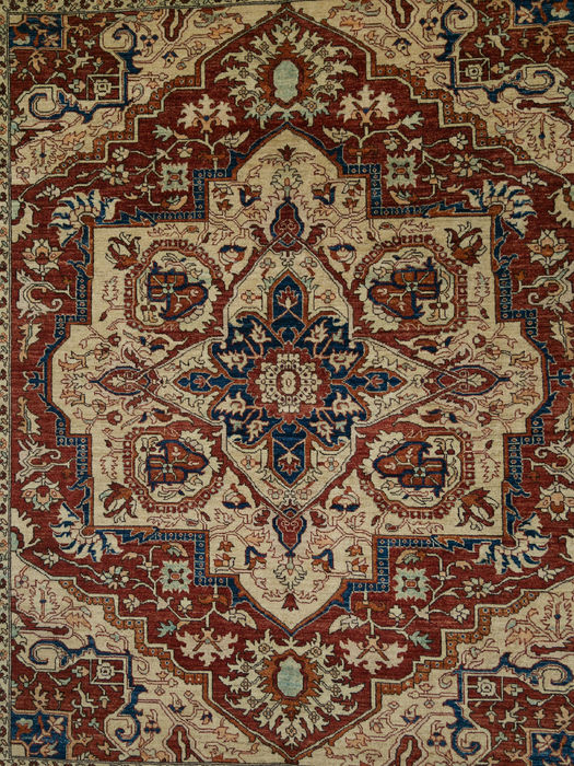 Heriz Brown Hand Knotted 82 X 101 Area Rug 700-109666 Image 1