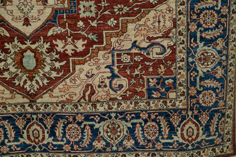 Heriz Brown Hand Knotted 82 X 101 Area Rug 700-109666 Image 2