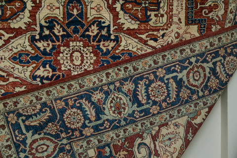 Heriz Brown Hand Knotted 82 X 101 Area Rug 700-109666 Image 4