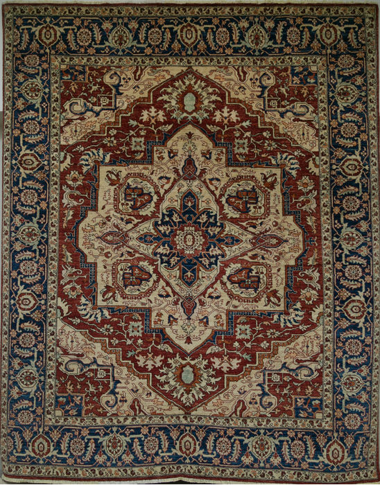 Heriz Brown Hand Knotted 82 X 101 Area Rug 700-109666 Image 0