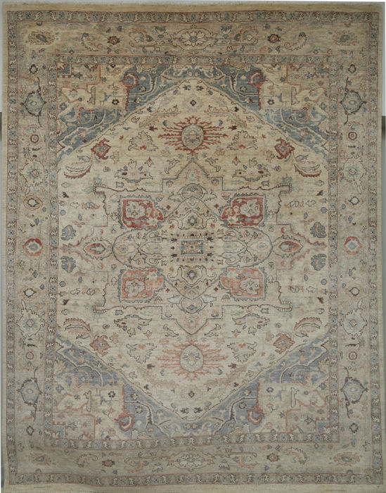 Heriz Beige Hand Knotted 82 X 103 Area Rug 700-109667 Image 0