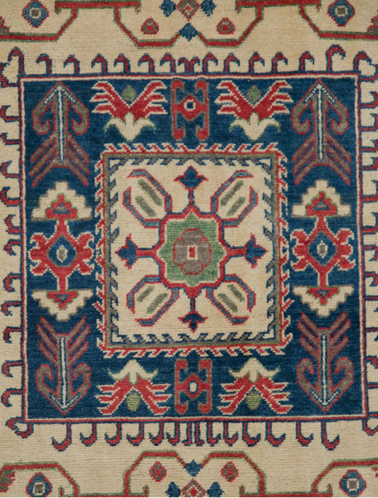 Kazak Beige Hand Knotted 67 X 101 Area Rug 700-109683 Image 1