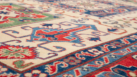 Kazak Beige Hand Knotted 67 X 101  Area Rug 700-109683 Image 3