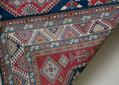 Kazak Blue Hand Knotted 67 X 99 Area Rug 700-109694 Image 2