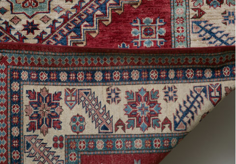 Kazak Red Hand Knotted 53 X 71  Area Rug 700-109718 Image 1