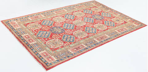 Kazak Red Hand Knotted 56 X 84  Area Rug 700-109721 Image 2