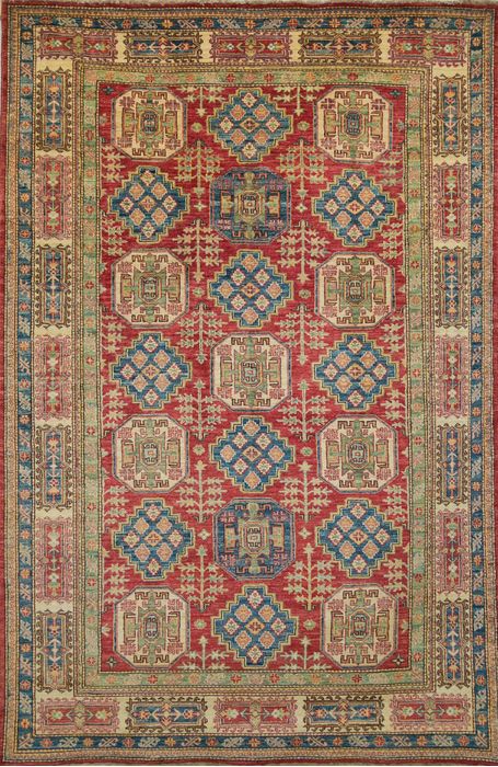 Kazak Red Hand Knotted 56 X 84  Area Rug 700-109721 Image 0
