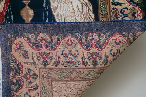 Pishavar Blue Hand Knotted 51 X 71 Area Rug 700-109722 Image 3
